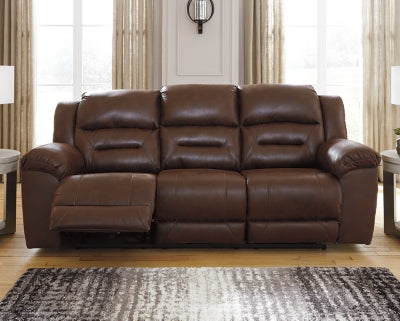 Power Reclining Sofa In Solid Chocolate Fabric