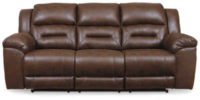 Reclining Sofa In Solid Chocolate Fabric