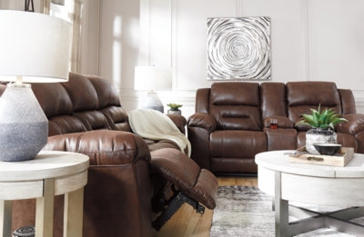 Reclining Sofa In Solid Chocolate Fabric