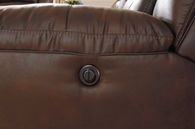 Power Recliner In Solid Chocolate Fabric