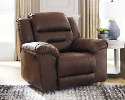 Recliner In Solid Chocolate Fabric