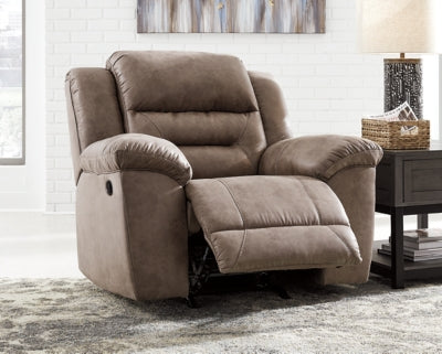 Recliner In Solid Fossil Fabric
