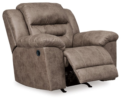 Recliner In Solid Fossil Fabric