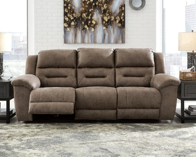 Reclining Sofa In Solid Fossil Fabric