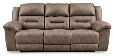 Reclining Sofa In Solid Fossil Fabric