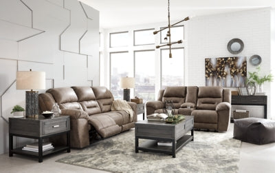 Reclining Sofa In Solid Fossil Fabric