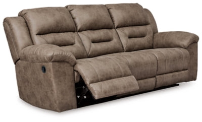 Reclining Sofa In Solid Fossil Fabric