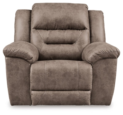 Recliner In Solid Fossil Fabric