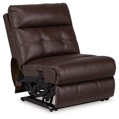 Power Armless Recliner In Solid Walnut Fabric