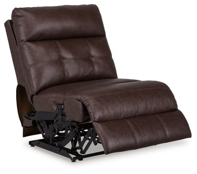 Power Armless Recliner In Solid Walnut Fabric