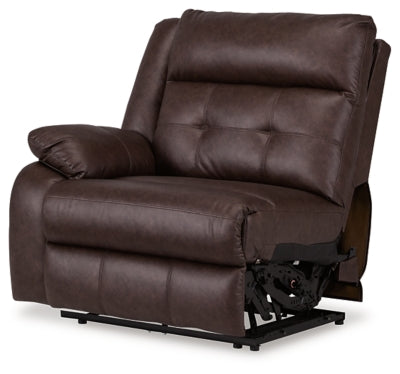 Left-Arm Facing Power Recliner In Solid Walnut Fabric