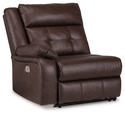 Left-Arm Facing Power Recliner In Solid Walnut Fabric