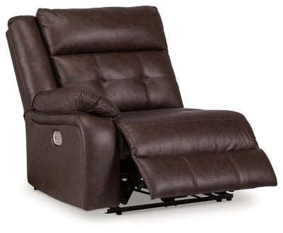 Left-Arm Facing Power Recliner In Solid Walnut Fabric