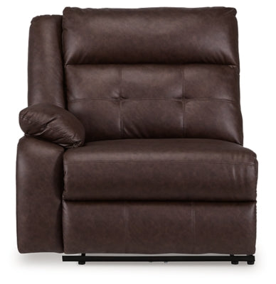 Left-Arm Facing Power Recliner In Solid Walnut Fabric