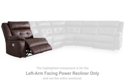 Left-Arm Facing Power Recliner In Solid Walnut Fabric