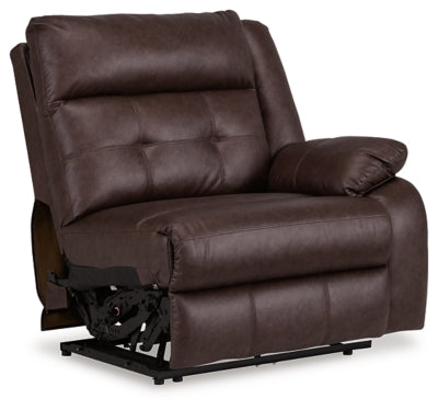 Right-Arm Facing Power Recliner In Solid Walnut Fabric