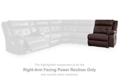 Right-Arm Facing Power Recliner In Solid Walnut Fabric