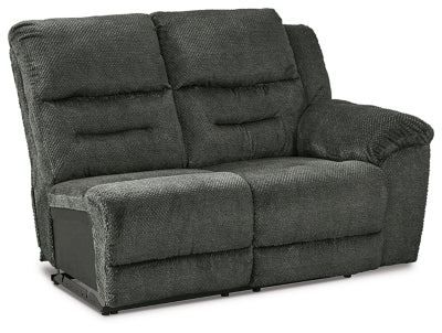 Right-Arm Facing Power Reclining Loveseat In Solid Smoke Fabric