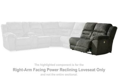 Right-Arm Facing Power Reclining Loveseat In Solid Smoke Fabric