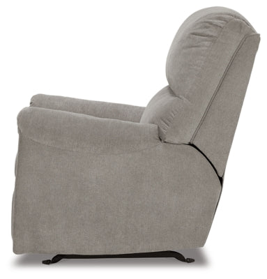 Recliner In Solid Slate Fabric