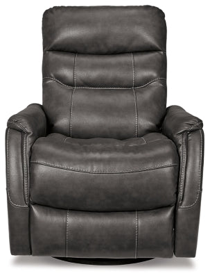 Swivel Glider Recliner In Solid Quarry Fabric