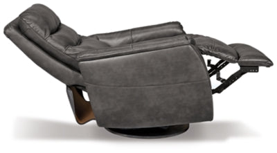 Swivel Glider Recliner In Solid Quarry Fabric