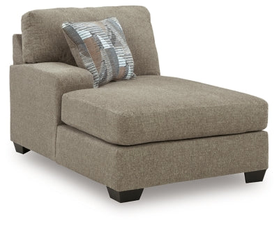 Left-Arm Facing Corner Chaise In Solid Hemp Fabric