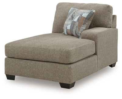 Right-Arm Facing Corner Chaise In Solid Hemp Fabric