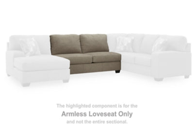 Armless Loveseat In Solid Hemp Fabric