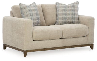 Loveseat In Solid Desert Fabric