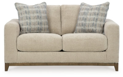 Loveseat In Solid Desert Fabric