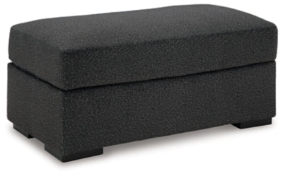Ottoman In Solid Onyx Fabric