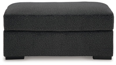 Ottoman In Solid Onyx Fabric