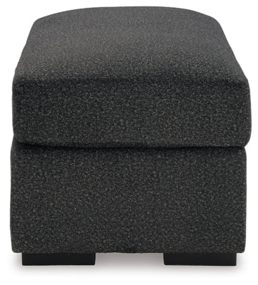 Ottoman In Solid Onyx Fabric