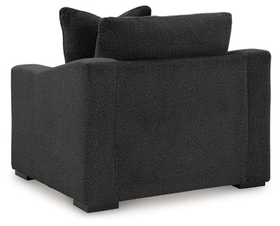 Oversized Chair In Solid Onyx Fabric
