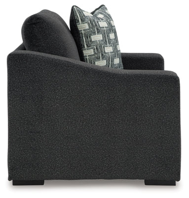 Oversized Chair In Solid Onyx Fabric