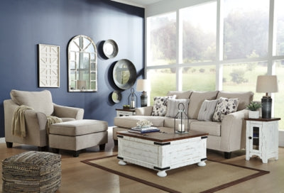 Sofa Chaise In Solid Driftwood Fabric