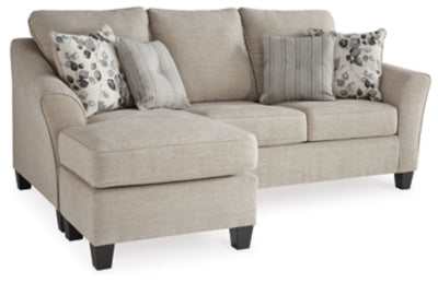 Sofa Chaise In Solid Driftwood Fabric