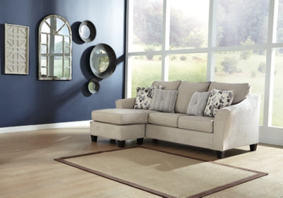 Sofa Chaise In Solid Driftwood Fabric