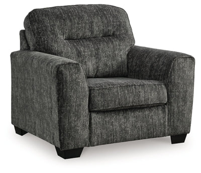 Oversized Chair In Solid Gunmetal Fabric