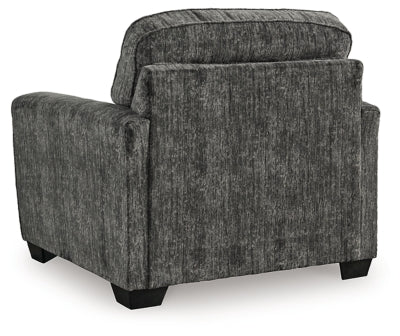 Oversized Chair In Solid Gunmetal Fabric