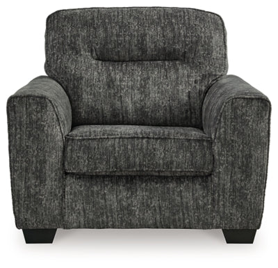 Oversized Chair In Solid Gunmetal Fabric