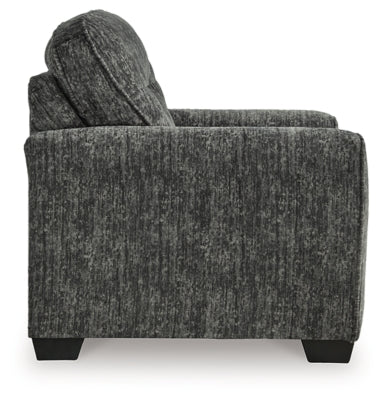 Oversized Chair In Solid Gunmetal Fabric