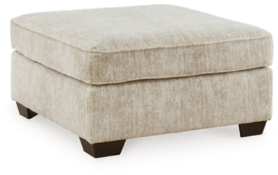 Oversized Accent Ottoman In Solid Parchment Fabric