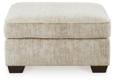 Oversized Accent Ottoman In Solid Parchment Fabric