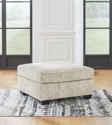 Oversized Accent Ottoman In Solid Parchment Fabric