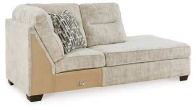 Right-Arm Facing Corner Chaise In Solid Parchment Fabric