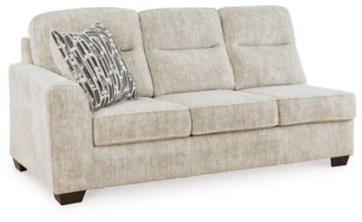 Left-Arm Facing Sofa In Solid Parchment Fabric