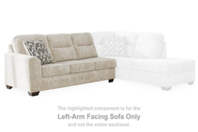 Left-Arm Facing Sofa In Solid Parchment Fabric