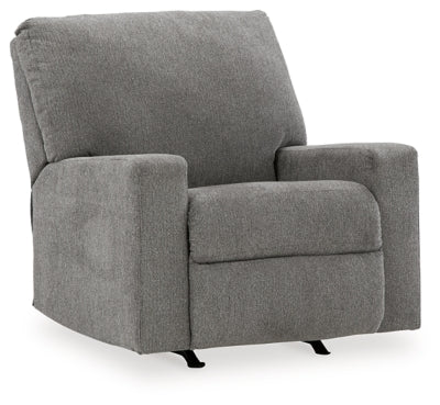 Recliner In Solid Graphite Fabric